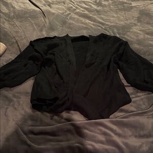 Black Open-Front Cardigan